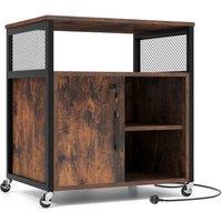 Gymax File Cabinet on Wheels in Brown