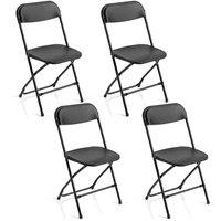 Gymax 4 Pack Folding Chairs in Black