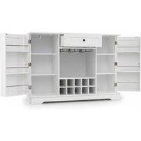 Gymax Sideboard Cabinet Kitchen Storage Cabinet with Door Shelves in White