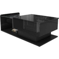 ERGOVEXA Coffee Table with Lift Up Top Glass Top for Living Room in Black