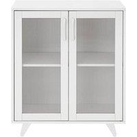 Hinsinc White 2 Doors Sideboard-Sideboard Kitchen Buffet Cupboard | Size: 0.6m2