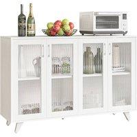 Hinsinc white 4 Doors Sideboard- Kitchen Buffet Cupboard | Size: 0.6m2