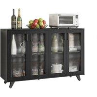 Hinsinc Black 4 Doors Sideboard-Kitchen Buffet Cupboard | Size: 0.6m2