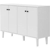 Hinsinc 4 Doors Cabinet White-Wood Sideboard Storage Cabinet in White | Size: 0.6m2