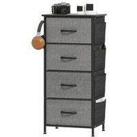 VOGREX Charcoal Grey 4-Drawer Fabric Bedroom Chest of Drawers