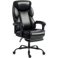 VOGREX Black Adjustable Office Chair Footrest Armrest Casters