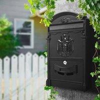 KORVIXA Wall Mounted Post Box in Black