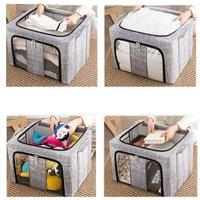 KORVIXA 2Pcs 66L Folding Storage Box in Grey | Size: 900mm