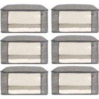 KORVIXA 6Pcs Underbed Bedding Storage Bag in Grey