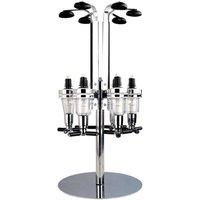 KORVIXA 4 Bottle Rotary stand Optic Drink Dispenser in Silver