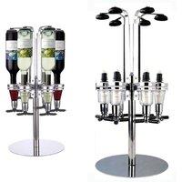 KORVIXA 6 Bottle Rotary stand Optic Drink Dispenser in Silver