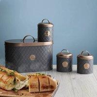 KORVIXA Kitchen Bread Bin Lid With Canister Set in Grey | Size: 100 cm