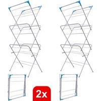 KORVIXA 2 x Clothes Drying Airer 3 Tier Rack in White | Size: 100 cm