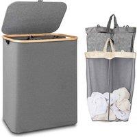 KORVIXA Grey Laundry Basket Dirty Washing Wash | Size: 0.6m2