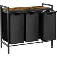 KORVIXA Large Industrial Wooden Laundry Hamper Basket in Black | Size: 0.6m2