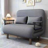 KORVIXA Double 190X100cm Fabric Sofa Bed Sleeper Couch Sofabed in Grey | Size: 0.6m2