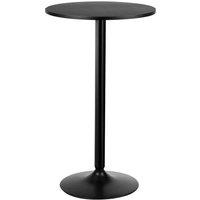 VOGREX Round Bistro Pub Bar Counter Table with Fixed Top & Stable Base in Black