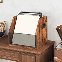 VOGREX Sturdy Vinyl Record Storage Crate for Albums files Magazines in Brown