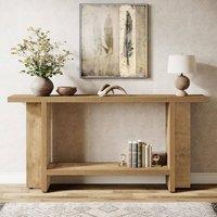 VOGREX 59 Farmhouse 2-Tier Narrow Entryway Console Table UK in Beige