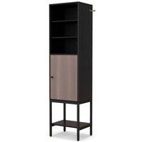 VOGREX Black Tall Freestanding Storage Cabinet with Adjustable Shelves
