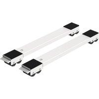 VOGREX 2 Pack Heavy Duty Washer Dryer Roller Trolley Stand in White