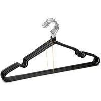 VOGREX 10Pcs Plastic Dipped Metal Anti-Slip Clothes Trouser Hangers UK in Black