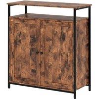 Kelvenix Storage Cabinet Walnut 2 Doors Sideboard Adjustable Industrial Style in Brown | Size: 100 cm x 100 cm