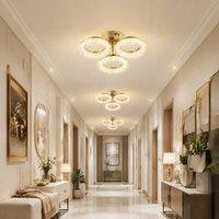INMTFEI Gold 3-Ring LED Semi Flush Dimmable 3 Colour Modern Ceiling Light