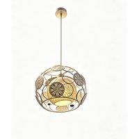 INMTFEI Boho Rattan Pendant Light White Hollow Cage Hanging Lamp E27
