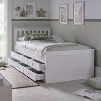 Bedmaster Nova White Wooden 6 Drawer Storage Bed Single