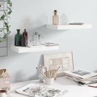 Berkfield Home Floating Wall Shelves 2 pcs High Gloss White 40x23x3.8 cm MDF