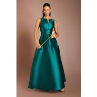 Coast Women's Twill Notch Neck Fit & Flare Bridesmaid Dress in Emerald | Size: 10