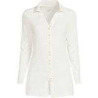 Lands' End Women's Plus Long Sleeve Ribbed Stretch Jersey Tunic Shirt in Ivory | Size: 20-22