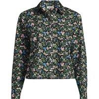 Lands' End Women's Plus Boxy Cropped Non-Iron Shirt in Black | Size: 2X