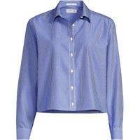 Lands' End Women's Plus Boxy Cropped Non-Iron Shirt in Mid Blue | Size: 1X