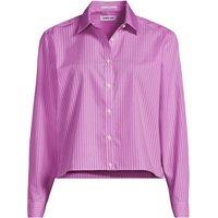 Lands' End Women's Plus Boxy Cropped Non-Iron Shirt in Pink | Size: 1X
