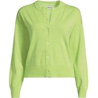 Lands' End Women's Fine Gauge Cropped Cotton Cardigan in Green | Size: Medium