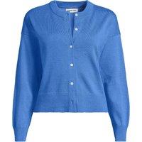 Lands' End Women's Fine Gauge Cropped Cotton Cardigan in Cobalt | Size: XS