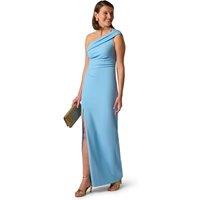 Adrianna Papell Women's One Shoulder Crepe Gown in Blue | Size: 16