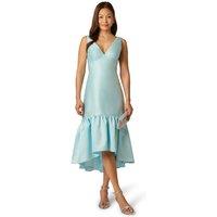 Adrianna Papell Women's Tie Mikado Midi Dress in Blue | Size: 14