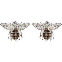 Latelita Women's Honey Bee Stud Earrings Silver in White