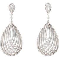 Latelita Women's Vortex Teardrop Earring Silver in White
