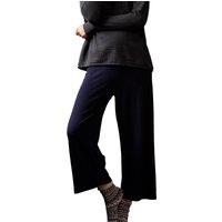 Celtic & Co Women's Wide Leg Merino Lounge Pants in Dark Navy | Size: Large