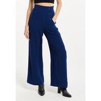 Liquorish Women's Navy Wide Leg Trousers | Size: 12
