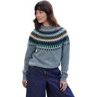 Celtic & Co Women's Stitch Yoke Sweater in Duck Egg Blue | Size: Medium