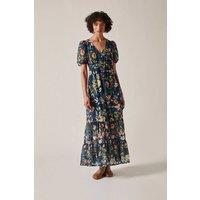 James Lakeland Women's Navy Botanical Floral Maxi Dress | Size: 10
