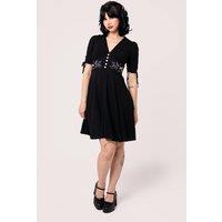 Hell Bunny Women's Winnie 40s Style Black Midi Dress | Size: Medium