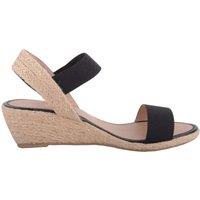 ABSOLUTE FOOTWEAR Women's Womens Wedged Elasticated Strap Woven Contrast Colour Sandals in Black | Size: 6