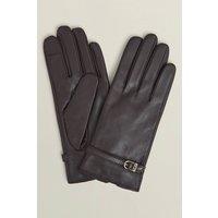 Hobbs London Women's Lillia Leather Gloves in Dark Brown | Size: S/M