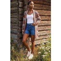 Roman Women's Petite Aztec Longline Cardigan in Burgundy | Size: 8